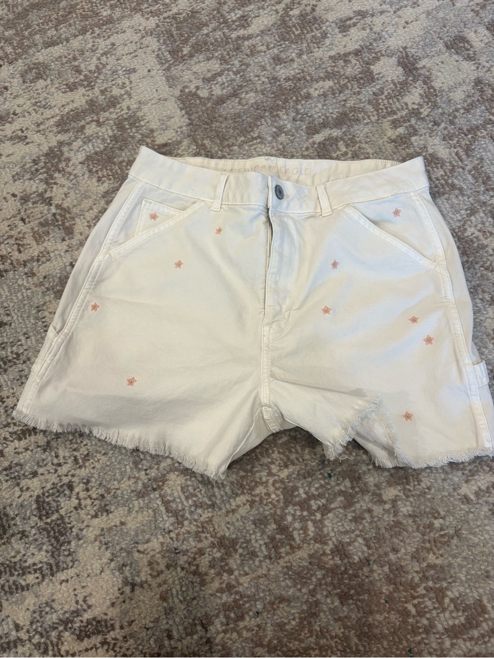 Hollister Women's White Embroidered Denim Shorts! Never Worn!